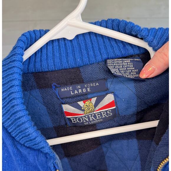 Bonkers of London vintage blue corduroy vest size Large - Picture 4 of 5